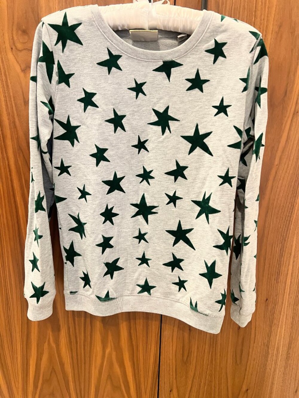 Scotch & Soda green velvet star crewneck sweatshirt size P (XS)